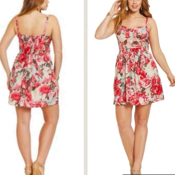 NEW Jessica Simpson Avette Dress Celeste Garden Floral 1X Adjustable Straps $79 - Picture 1 of 16